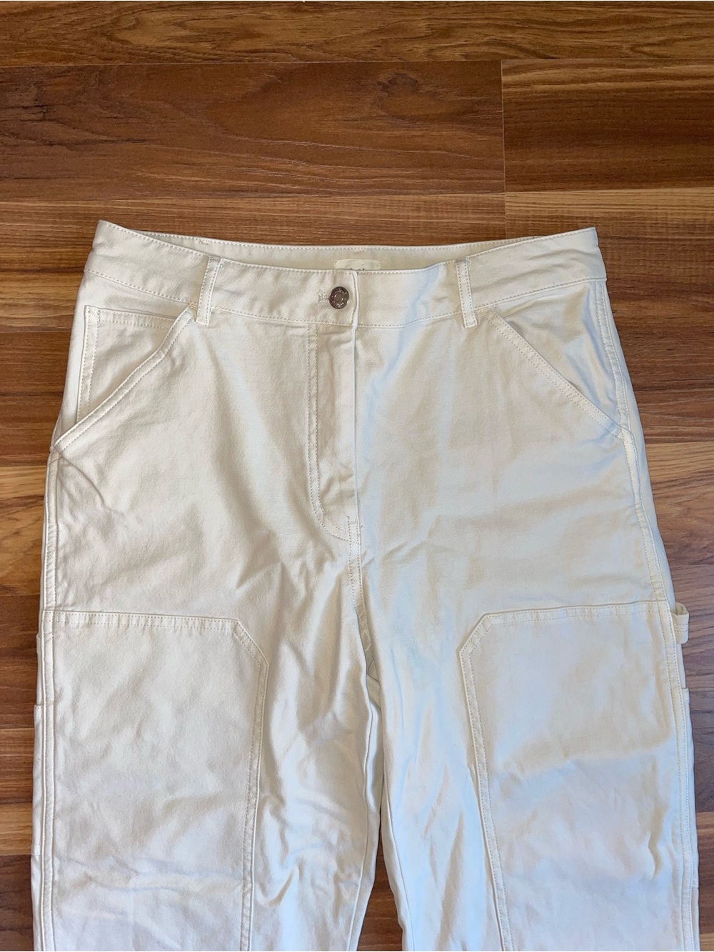 Wilfred Free Ascendant Pant Women’s Size 10 Cream Carpenter Utility Wide Leg - Picture 2 of 5
